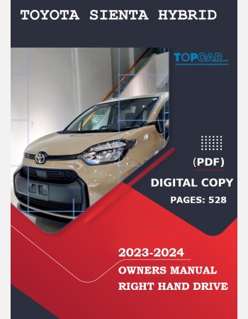 toyota sienta hybrid 2023-2024 owners manual in english